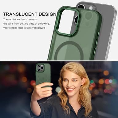 BENTOBEN Magnetic for iPhone 16 Pro Max Case,(Compatible with MagSafe) (Military Grade Drop Protection) Slim Translucent Matte Shockproof with Anti-Fingerprint Phone Case 6.9",Green - Image 8