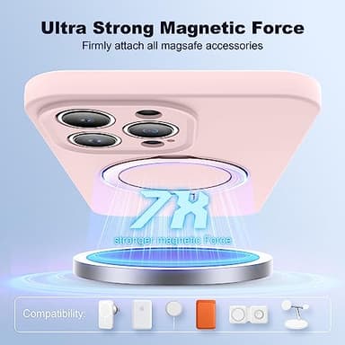 SKYLMW Designed for iPhone 14 Pro Case with Magnetic Invisible Stand Compatible with Mag-Safe Military Drop Tested Shockproof Silicone Phone Cases for Women Men 6.1'', Pink - Image 3