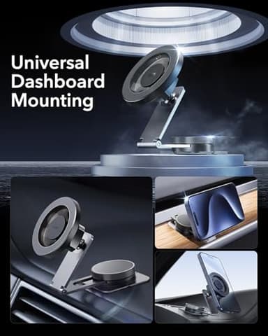 ESR for MagSafe Car Mount, Car Phone Holder, Tesla Touchscreen Car Mount, Magnetic Phone Holder for Car, for iPhone 17/16/16e/15/14/13/12, S25, Pixel 10, Charging Not Supported(2 Metal Rings Included) - Image 3