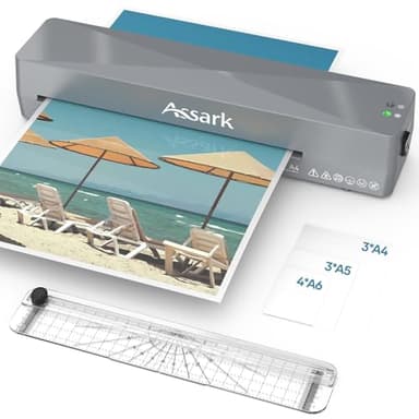 Assark Laminator Machine 9 Inch, laminator with 10 Laminating Sheets, Laminating Machine Quick preheating with Paper Cutter, Low Noise, Plastificadora with ABS Jam Free - Image 1