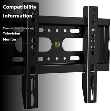 Nuyoah TV Wall Mount Bracket Low Profile Fixed for 14-43 Inch Flat Screen TVs & Monitors Up to 55lbs, Universal TV Monitor Mount Fits 8" Wood Studs Max VESA 200x200mm - Image 3