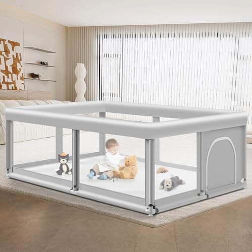 Large Baby Playpen for Babies and Toddlers, Playpen 74×50, Large Baby Play Yards Indoor & Outdoor, Sturdy Safety Baby Play Pen with Soft Breathable Mesh, Toddlers Activity Center with Anti-Slip Base - Image 1