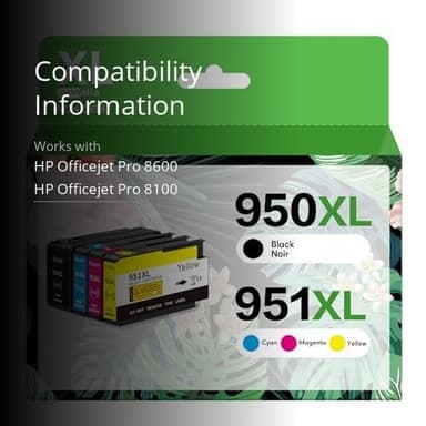 DAM aila 950XL 951XL Combo Compatible for HP 950 XL 951 XL Ink Cartridge Replacement for HP OfficeJet Pro 8600 8610 8620 8100 8630 8660 8640 8615 76DW 251DW (1 Black, 1 Cyan, 1 Magenta, 1 Yellow) - Image 3