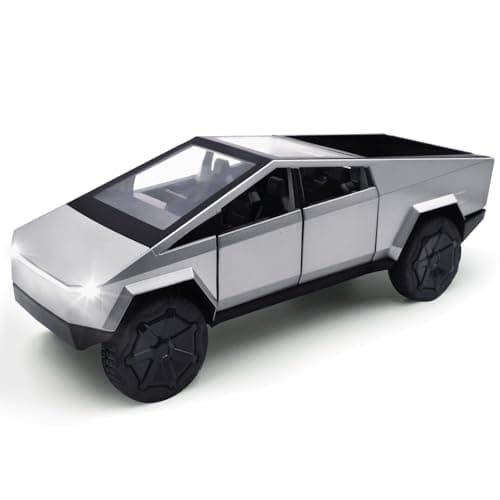 Truck Toy Model: 1/32 Diecast Metal Toy Trucks with Lights and Sounds, Mini Vehicles Toys for Boys, Ages 3 and Up (Silver) - Image 1