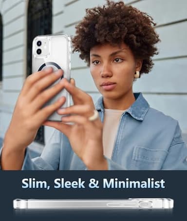 FNTCASE for iPhone 12 Clear Case: for iPhone 12 Pro Magnetic Military Grade Drop Protection Anti Yellowing Cell Phone Cover - Rugged Durable Shockproof Protective Bumper (D-Sapphire Blue) - Image 7