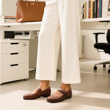 DREAM PAIRS Womens Ballet Mary Jane Flats, Comfortable Business Office Dress Shoes for Women Dressy and Work with Ankle Strap,Size 8.5W,Brown,DWUWFA2502 - Image 7