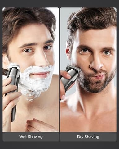 Brightup Beard Trimmer for Men - Electric Razor & Shaver, Cordless Hair Clippers Trimmers Set, IPX7 Waterproof Mens Grooming Kit for Shaving Face, Mustache, Body, Ear, Nose Hair Trimmer, Gifts for Men - Image 5