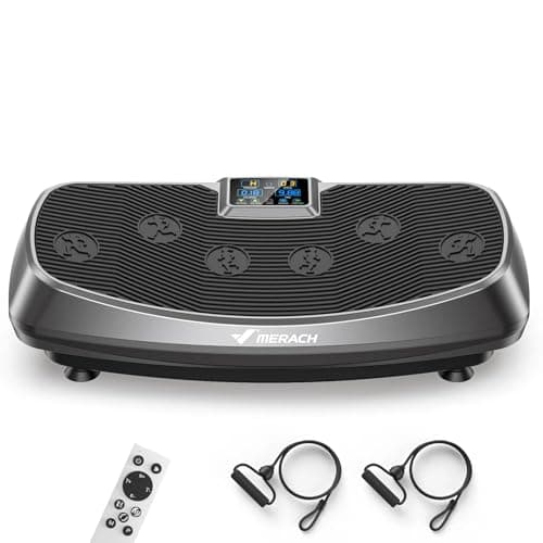 MERACH Vibration Plate Exercise Machine, 3D & 4D Vibration Plate for Lymphatic Drainage Weight Loss with 2 Tension Ropes, Whole Body Vibration Platform for Women Men, Exercise Equipment for Home - Image 1