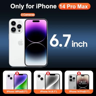 Temdan for iPhone 14 Pro Max Case Clear, [Compatible with Magsafe][Anti-Yellowing][Military-Grade Protection] Shockproof Slim Magnetic Phone Case Cover, Transparent - Image 2