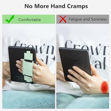 CoBak Secure Hand Strap for Kindle and Tablets - Versatile and Lightweight Finger Grip Holder for 6-7.5" Kindle/Kobo/Voyaga/Lenovo/Sony E-Book Tablet - High Elasticity, Sagegreen-1 - Image 3