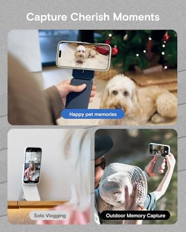 MOFT Phone Tripod Stand Selfie Stick for iPhone, Multi-Angles iPhone Stand, Lightweight & Portable Phone Holder, Strong Magnets, MOVAS Vegan Leather, Travel Essentials, Jet Black (Without Card Slot) - Image 4