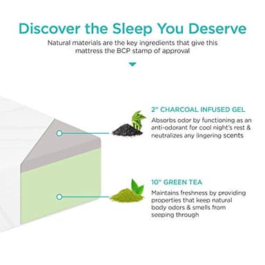 Best Choice Products 12 Inch, Green Tea Charcoal Cooling Gel Memory Foam Mattress, Fiberglass Free, 2-Layer, Breathable - Full, Medium Firm - Image 5