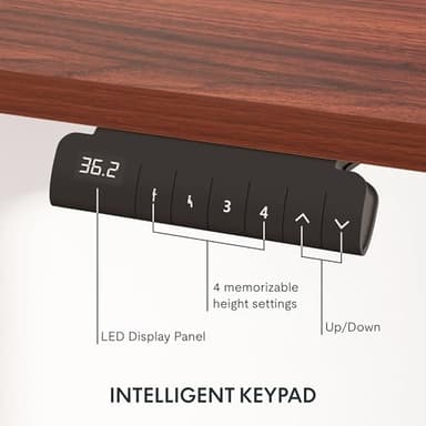 FLEXISPOT E6 Essential 3 Stages Dual Motor Electric Standing Desk 48x24 Inch Whole-Piece Board Height Adjustable Desk Electric Sit Stand Desk(Black Frame + Mahogany Desktop, 2 Packages) - Image 3