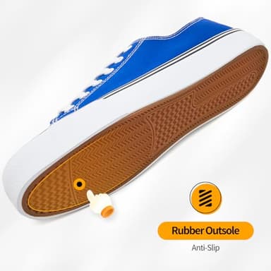 ZGR Mens Classic Casual Shoes,Lace-up Fashion Sneakers,Low Top Canvas Shoes for Men(Blue.US8.5) - Image 4