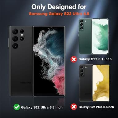 zapica Designed for Samsung Galaxy S22 Ultra Case, [Military Drop Protection] [Dual Layer Structure Design] Heavy Duty Shockproof Non-Slip Phone Cover for Galaxy S22 Ultra, Black - Image 2