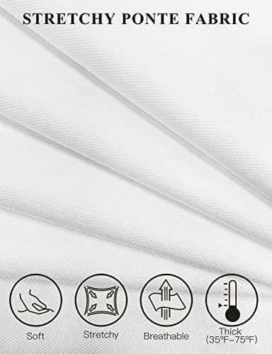 Tapata Women's 26''/28''/30''/32''/34'' Stretchy Straight Dress Pants with Pockets Tall, Petite, Regular for Office Work Business 28", White, S - Image 3