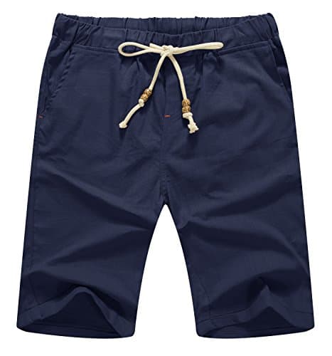 Sailwind Men’s Linen Shorts Casual Drawstring Summer Beach Shorts - Image 1