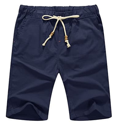 Sailwind Men’s Linen Shorts Casual Drawstring Summer Beach Shorts - Image 1