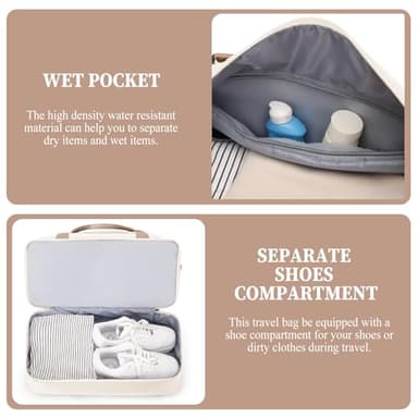 Weekender Bags for Women,Personal Item Travel Bag with Shoes Compartment,Overnight Travel Duffel Bag with Toiletry Bag,Medium - Image 5