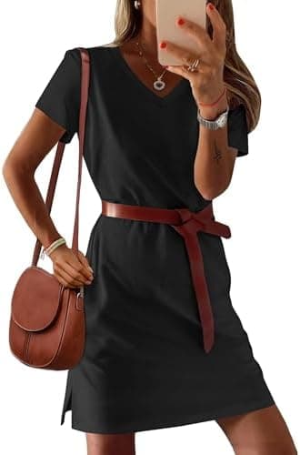 RUMIA Summer Dresses for Women 2026 V-Neck Casual Sundresses T-Shirt Dress - Image 4