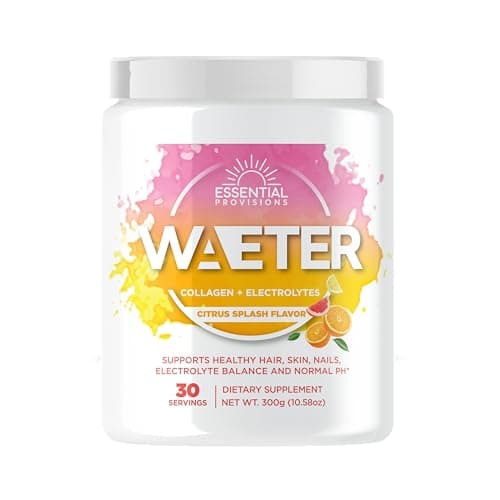 Essential Provisions WAETER | Collagen & Electrolyte Hydration Powder | Sugar Free | Non-GMO | Gluten Free | Paleo | Soy Free | Dairy Free | Grass-Fed & Pasture Raised | 30 Servings - Citrus Splash - Image 1