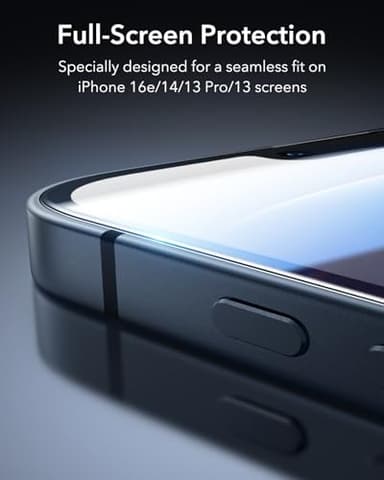 ESR 3 Pack 9H+ Glass for iPhone 16e/ iPhone 14/ iPhone 13/13 Pro Screen Protector, [Military Grade Shatterproof & Longest Durable] Armorite Ultra-tough Full Coverage Tempered Glass with UltraFit Tray - Image 6