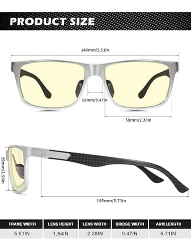 ANYLUV Blue Light Blocking Glasses Men Computer Gaming Glasses Lightweight Al-Mg Metal Anti Eyestrain Eye Protection - Image 5
