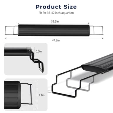 Tatub 23W LED Aquarium Light for 36"-42" Fish Tank, Full Spectrum Fish Tank Light with White Blue Red Green LEDs, 10 Levels of Brightness，Timer Auto On/Off - Image 7