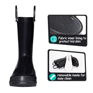 K KomForme Kids Girls & Boys Rain Boots with Easy-on Handles Waterproof Outdoors - Image 5
