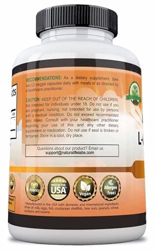 Acetyl L-Carnitine 1500 mg per Serving – 100 Capsules – Non-GMO, Gluten-Free, Vegan - Image 5