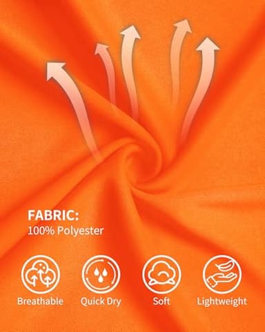 QBK 2T to Youth Neon Shirt Kids UPF 50+ Dry Fit Athletic Short Sleeve Rash Guard T Shirts for Boys Girls Sports Undershirt (Orange XS) - Image 4