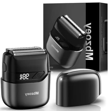 Mbzoey Electric Foil Shavers for Men: Mini Electric Razor for Face - IPX7 Waterproof Cordless Razor with LED Display & Fast Charge - Micro-Comb Technology & Precision Blades - Image 1