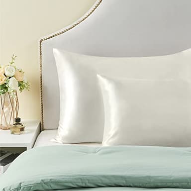 BEDELITE Satin Pillowcase for Hair and Skin, Super Soft and Cooling Similar to Silk Pillow Cases 2 Pack with Envelope Closure, Gift for Women Men(13"x18" Toddler Size, Ivory) - Image 7