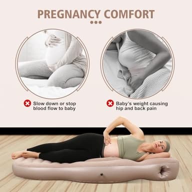 Toggloo Inflatable Full Body Pregnancy Pillow, Full Body Maternity Airbed with Belly Hole for Comfort – Best Prone Sleeping Support for Pregnant Women, Includes Electric Air Pump, Gray - Image 3