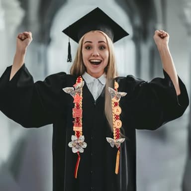 Graduation Ribbon Leis 2025 Class of 2025 Graduation Decor Gift Graduates Senior for Him Her Congrats Grad (Gold & burgundy) - Image 6