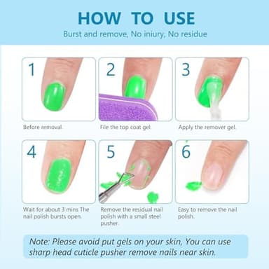 Gel Polish Remover for Nails (3Pack), Nail Polish Remover Tools Quick & Easy Remove Gel Polishs in 3-5 Minutes at Home, Don't Hurt Nails - Image 7