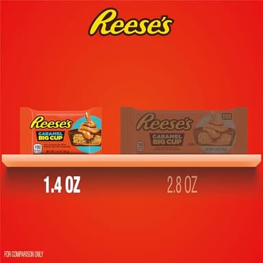 REESE'S Big Cup Caramel Milk Chocolate Peanut Butter Cups, Candy Packs, 1.4 oz (16 Count) - Image 3