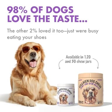 Collagen Dog Chews for Joint & Skin Health 120 Soft Chews All Breeds Mobility, Cartilage Repair & Pain Relief Hip & Joint Skin Coat Anti-inflammatory Support Eggshell Membrane Senior & Adult Dogs - Image 3