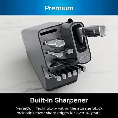Ninja K32012 Foodi NeverDull Premium Knife System, 12 Piece Knife Block Set with Built-in Sharpener, German Stainless Steel Knives, Black - Image 3