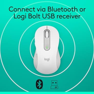 Logitech Wireless Mouse Signature M650 - Small to Medium Sized Hands, Right Handed, 2-Year Battery, Silent Clicks, Customizable Buttons, Bluetooth, PC/Mac?Chromebook - Off White - Image 6