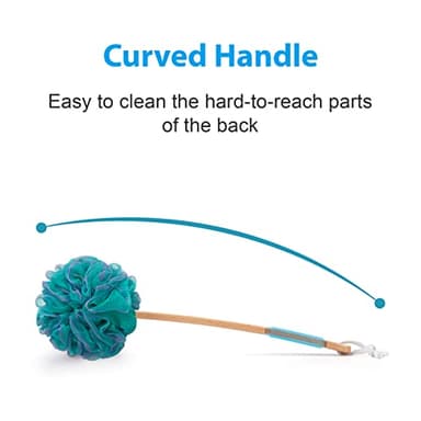 AmazerBath Shower Sponge Loofah Back Scrubber, PE Soft Mesh Loofah Body Scrubber with Long Wooden Handle, Bath Sponge for Men Women (Green) - Image 7