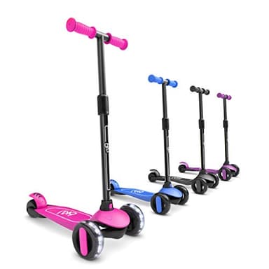6KU Scooters for Kids 3-10 Year Old with Flash Wheels, Toddler Scooter 4 Adjustable Height, Extra-Wide PU LED Wheels, 3 Wheel Scooters for Girls & Boys (Pink) - Image 1