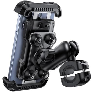 Lamicall Motorcycle Phone Mount Holder - [Dual Vibration Dampener] [Metal Adjustment Arm] Motorcycle Cell Phone Holder, Bike Handlebar Phone Mount, for iPhone 16/15/ 14/13 Pro Max, 4.7-6.7" Phones - Image 1