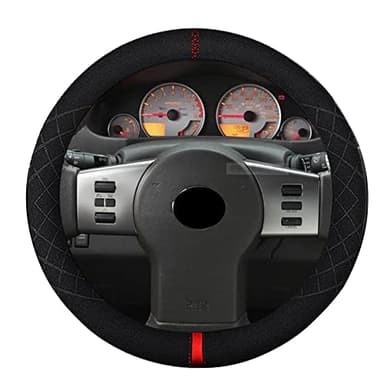K LAKEY Suede Steering Wheel Cover,Compatible with Nissan Xterra Sentra Frontier Altima Rogue 350Z Murano Juke Alcantara Sport Non-Slip Wheel Cover Car Interior Accessories 15 inch For Man and Women - Image 3