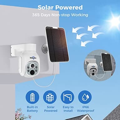 Hiseeu Solar Security Camera Outdoor, 4PCS 4MP Wireless Security Camera System with 10in LCD, 2-Way Audio, PT 360°, Night Vision, Motion Detection, 2.4G WiFi, No Subscription fee - Image 3