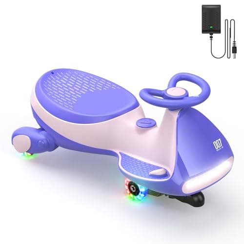 FanttikRide N7 Pro Electric Wiggle Car with Pedal, Rechargeable Battery, CyberWiggle, 2 in 1 Swing Car, 2 Speed, Anti-Rollover, Flashing Wheels, Bluetooth, for Ages 3 and Up, 150 Lbs, Pink - Image 1