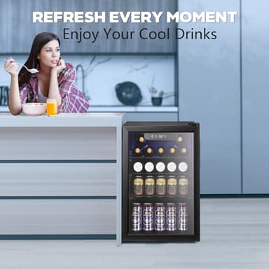 Electactic 26 Bottle Wine Cooler, 95 Cans Beverage Refrigerator, 2.6 cu.ft Drink Fridge Digital Temperature Control for Beer, Soda,Water, Drink Cooler for Home Office Bar - Image 6