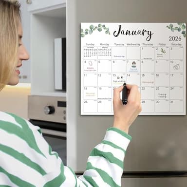 Aesthetic 2025-2026 Magnetic Calendar for Refrigerator, Fridge Magnet Runs Until December 2026, 20 Monthly Planner with Greenery Design for Easy Organizing - Image 7