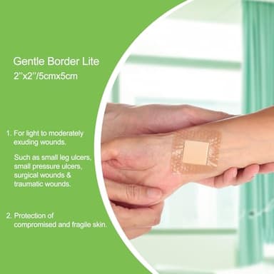 NeuHeils Silicone Foam Dressing Gentle Border Lite 2''x2'', Pad Size 1''x1'', 20 Pack for Small Bed Sore Pressure Ulcer Wound Bandages Patches - Image 5