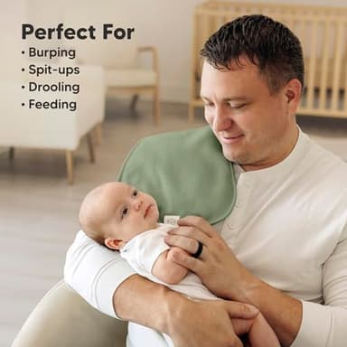 KeaBabies 5-Pack Organic Burp Cloths Baby Girl, Boy - Extra Large, Absorbent Baby Burp Cloths, Soft Burping Cloths for Babies, Newborn Burp Clothes, Cotton Burp Rags, Thick Burp Cloth (Phase/Quin) - Image 5